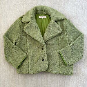 Free People Joplin Cozy Green Faux Fur Teddy Jacket S